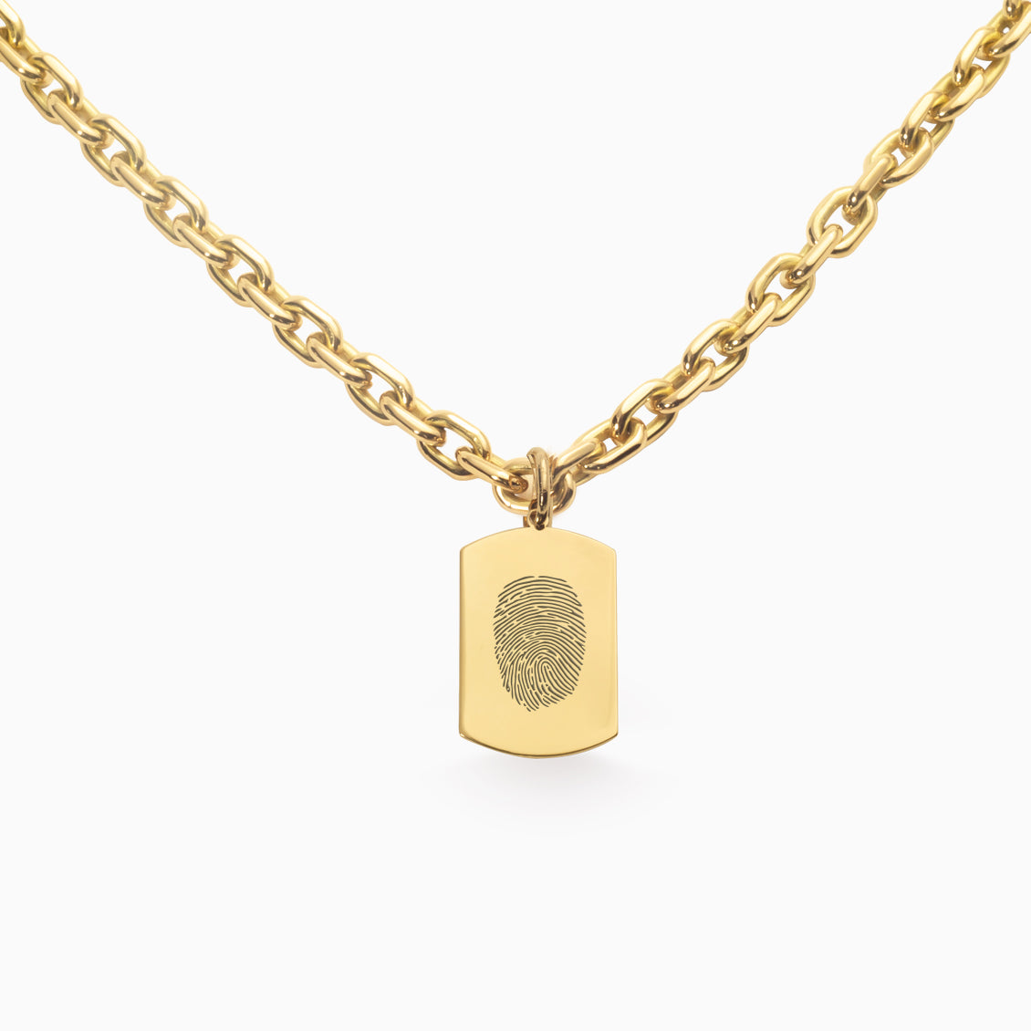 Placa rectangular en oro amarillo de 18k brilloso