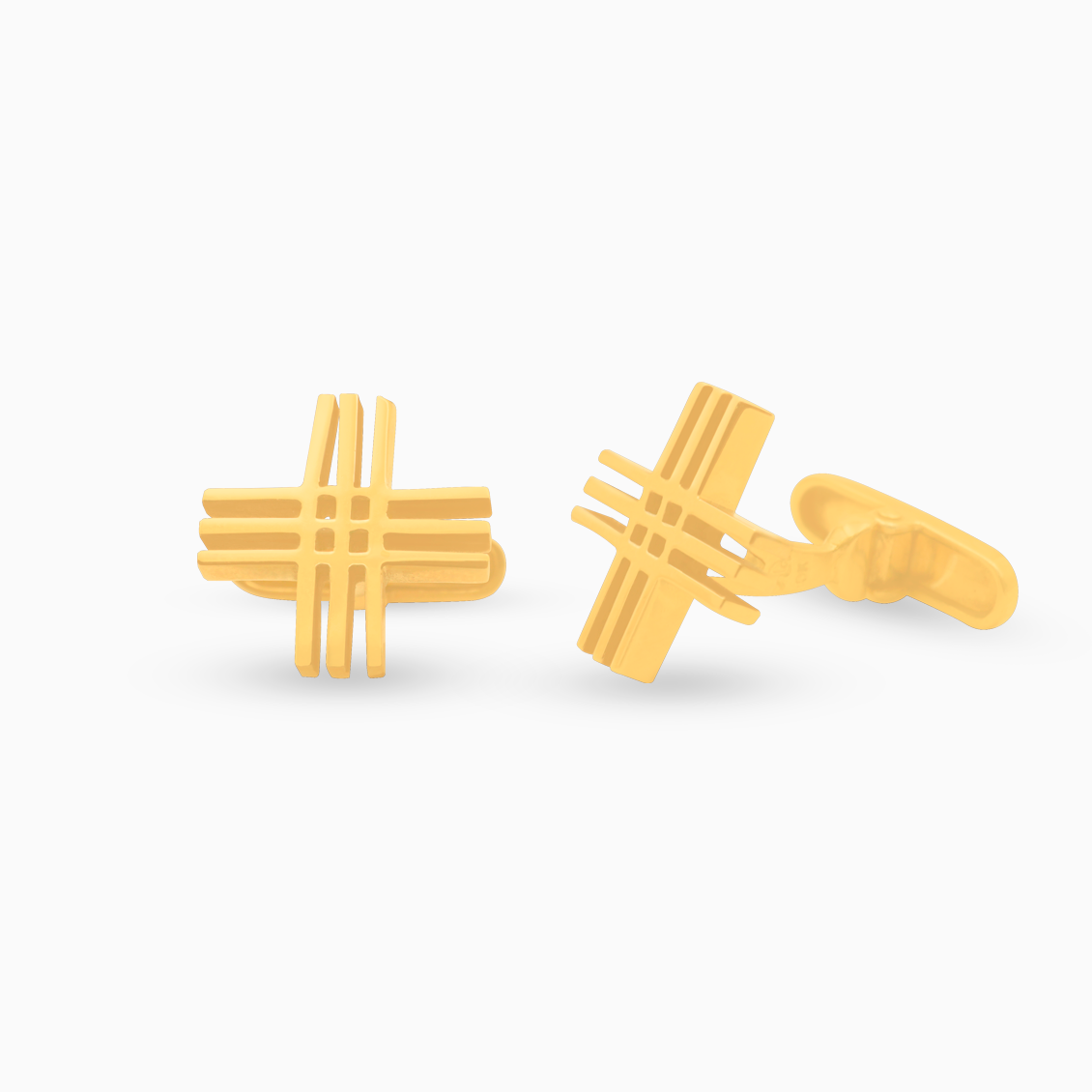 Gemelos en oro amarillo de 18K aspa