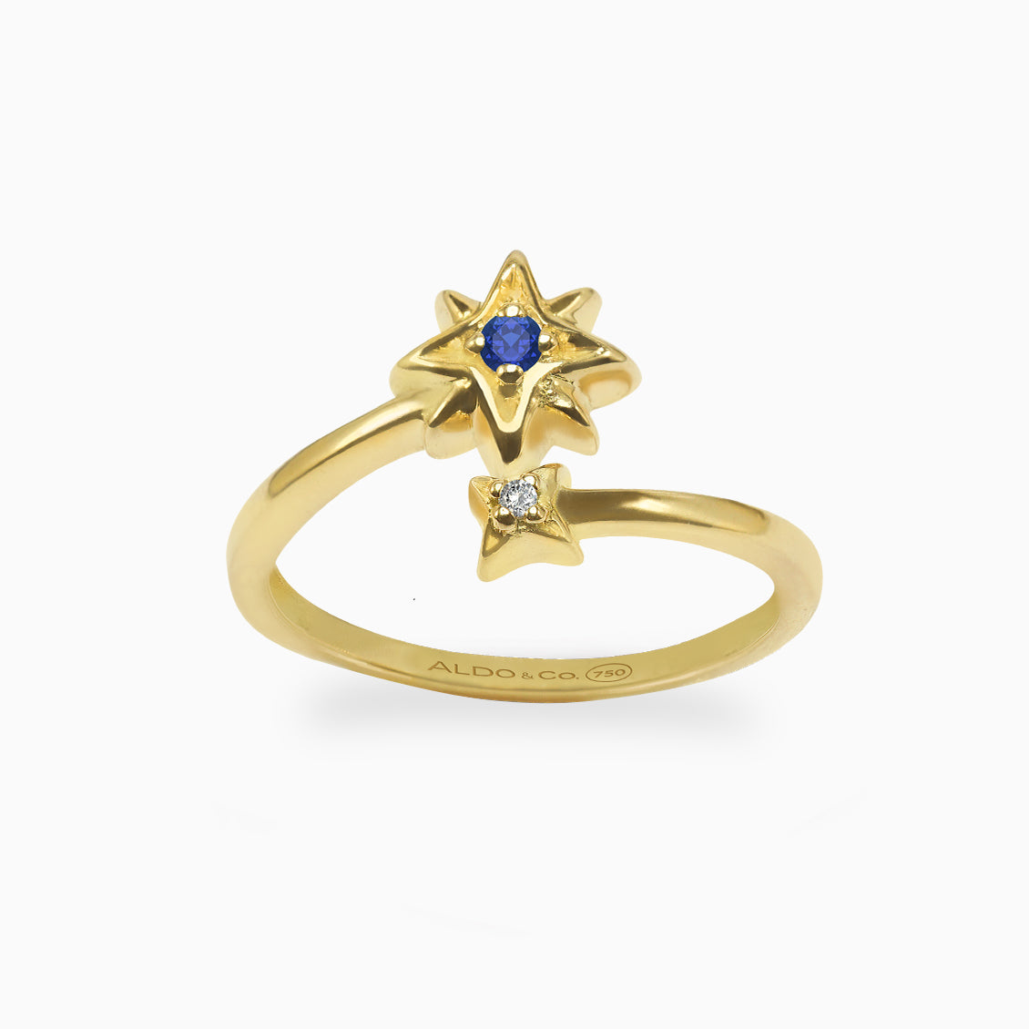 Anillo Pazita en oro amarillo de 18K con zafiro